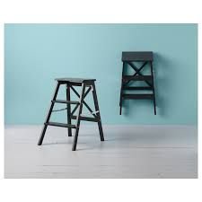 Ikea Step Stool 2 Steps Wooden Black