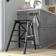 Ikea Step Stool 2 Step Wooden Black